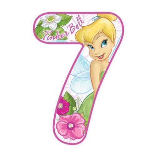 Tinkerbell Number 7 Edible Icing Image - Click Image to Close